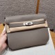 에르메스 Hermes kelly depeches 25cm Togo M8 Gris Asphalted/silver