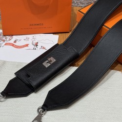 에르메스 Hermes Kelly Pocket strap Epsom and Swift 89 Noir/silver