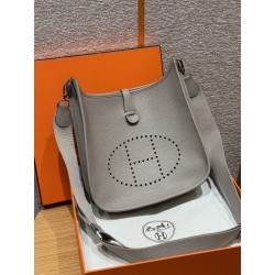 에르메스 Hermes Evelyne 29cm clemence M8 Girs Asphalta/silver
