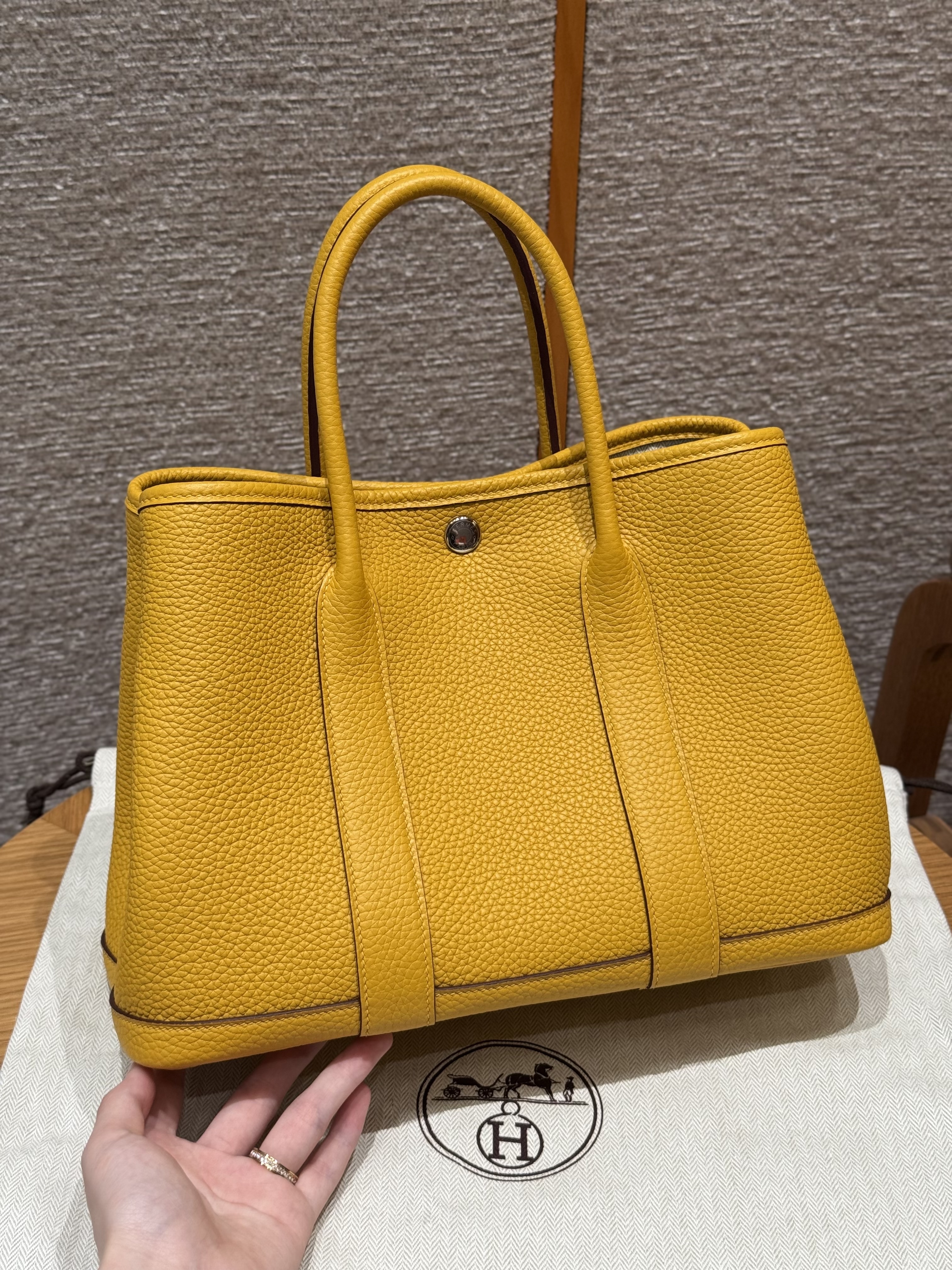 에르메스 Hermes Garden party 30cm Negonda 9D Jaune/silver