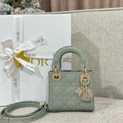 디올 Dior Lady Dior Micro Bag grey 12cm