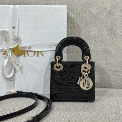 디올 Dior Lady Dior Micro Bag Black 12cm