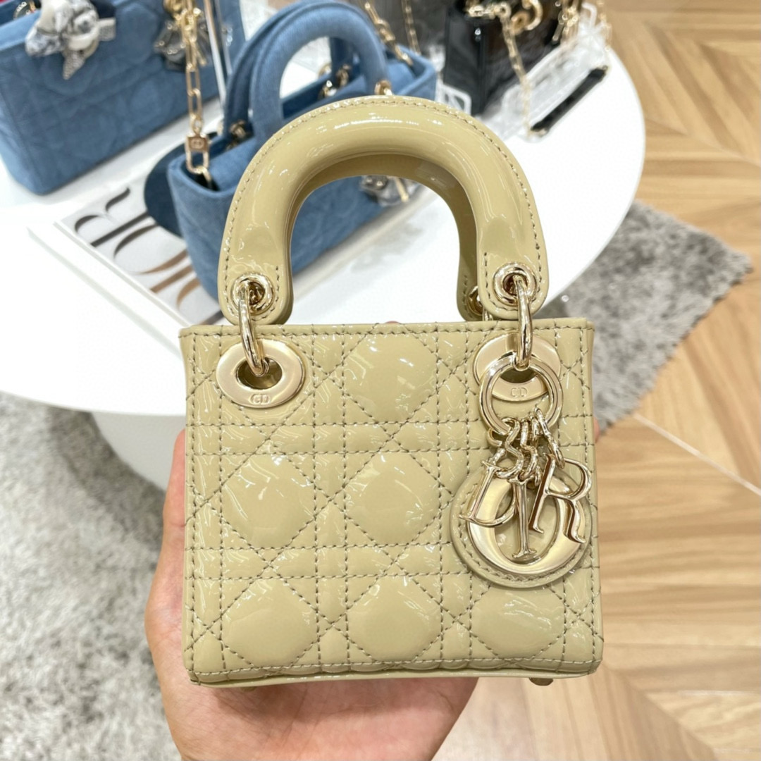 디올 Dior Lady Dior Micro Bag Apricot 12cm