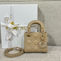 디올 Dior Lady Dior Micro Bag Apricot 12cm