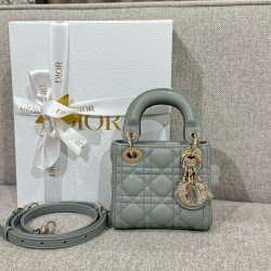 디올 Dior Lady Dior Micro Bag grey 12cm