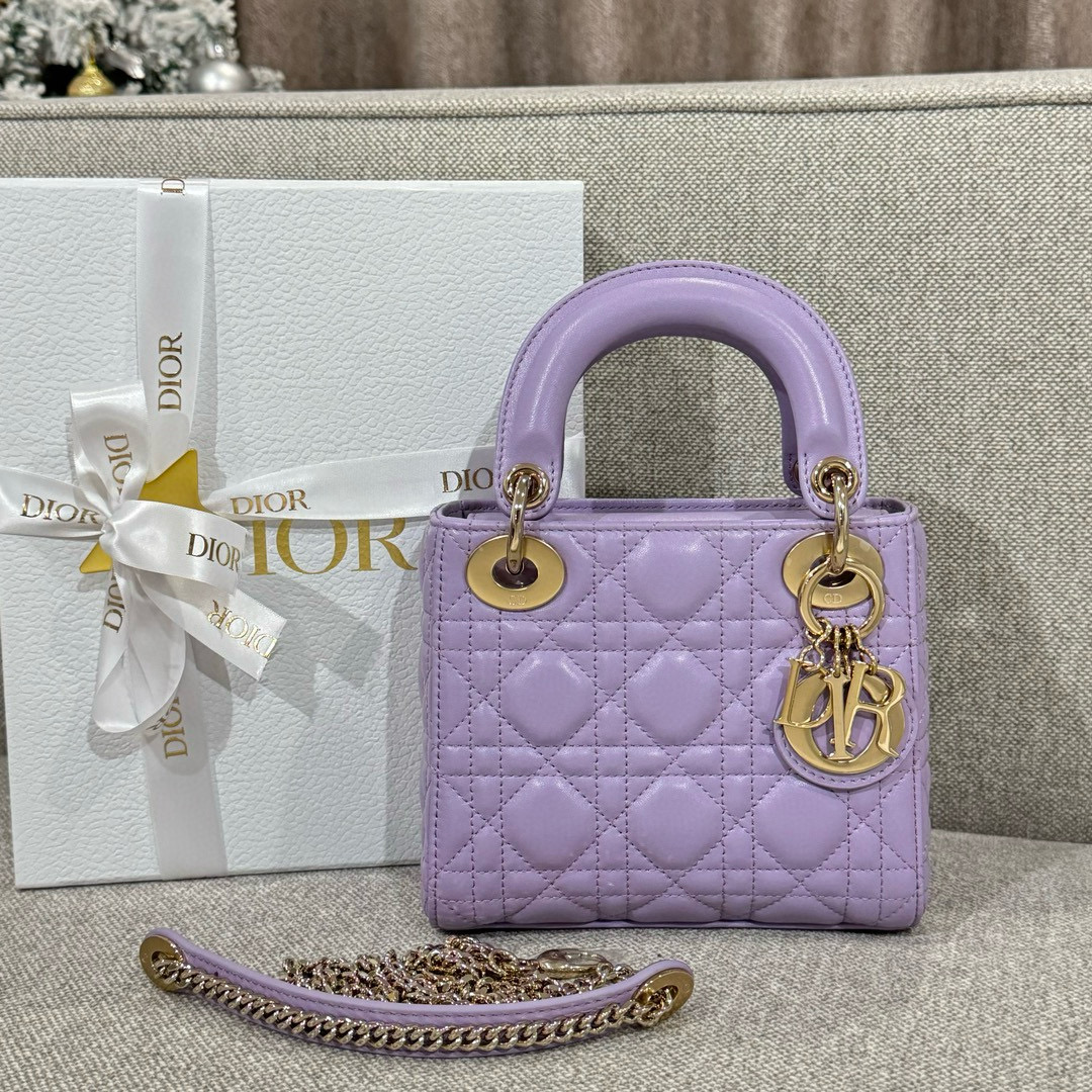 디올 Dior Mini Lady Dior Bag purple 17cm