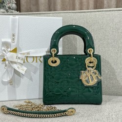 디올 Dior Mini Lady Dior Bag green 17cm