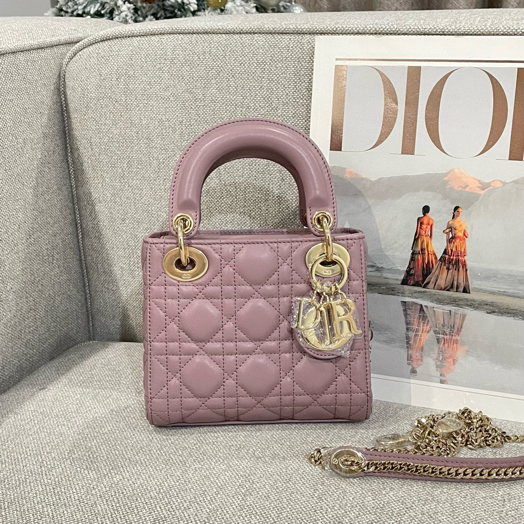 디올 Dior Mini Lady Dior Bag purple 17cm