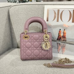 디올 Dior Mini Lady Dior Bag purple 17cm