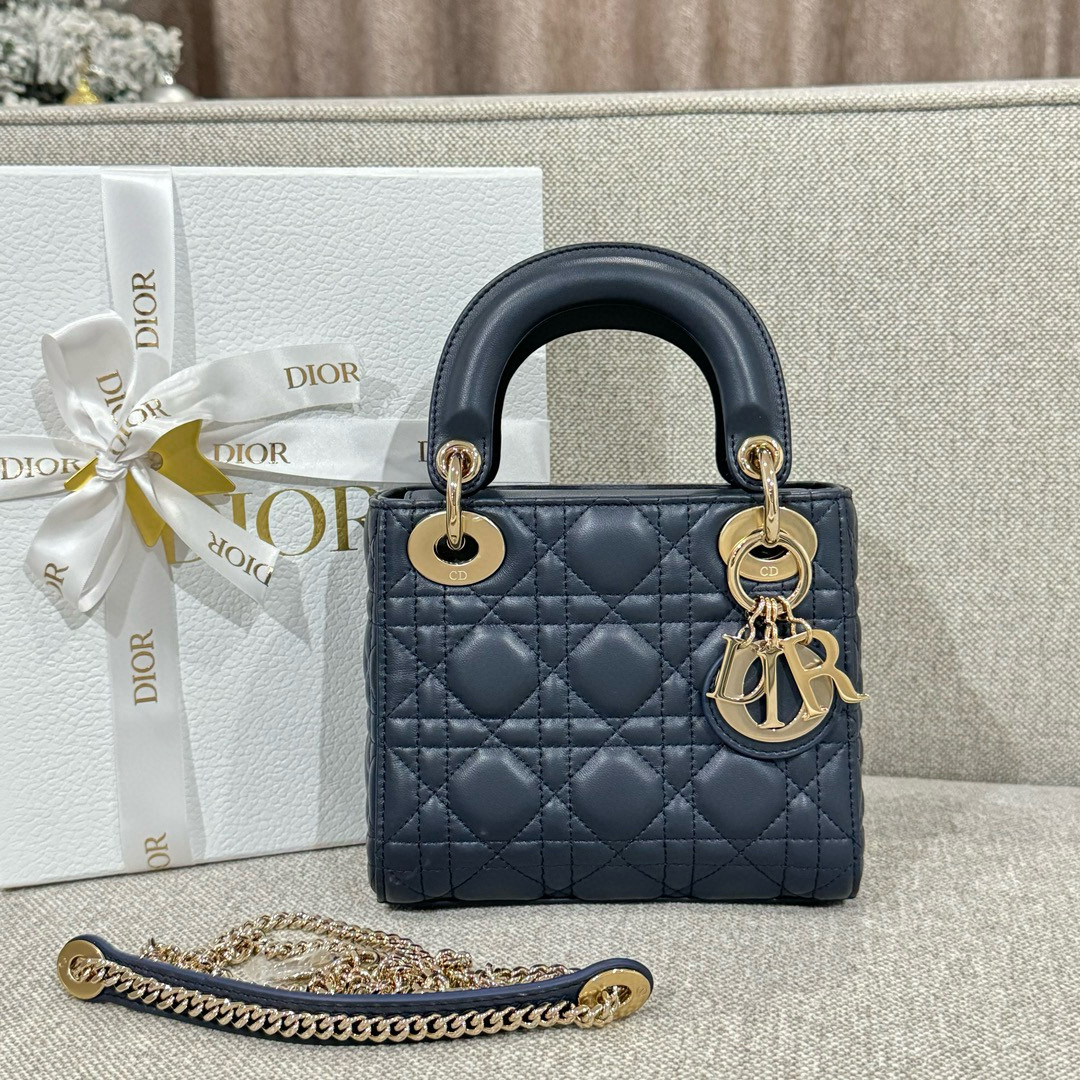 디올 Dior Mini Lady Dior Bag blue 17cm