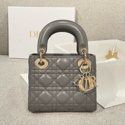 디올 Dior Mini Lady Dior Bag grey 17cm