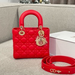 디올 Dior Small Lady Dior Bag red 20cm