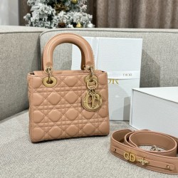 디올 Dior Small Lady Dior Bag Tea-brown 20cm