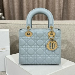 디올 Dior Small Lady Dior Bag Light blue 20cm