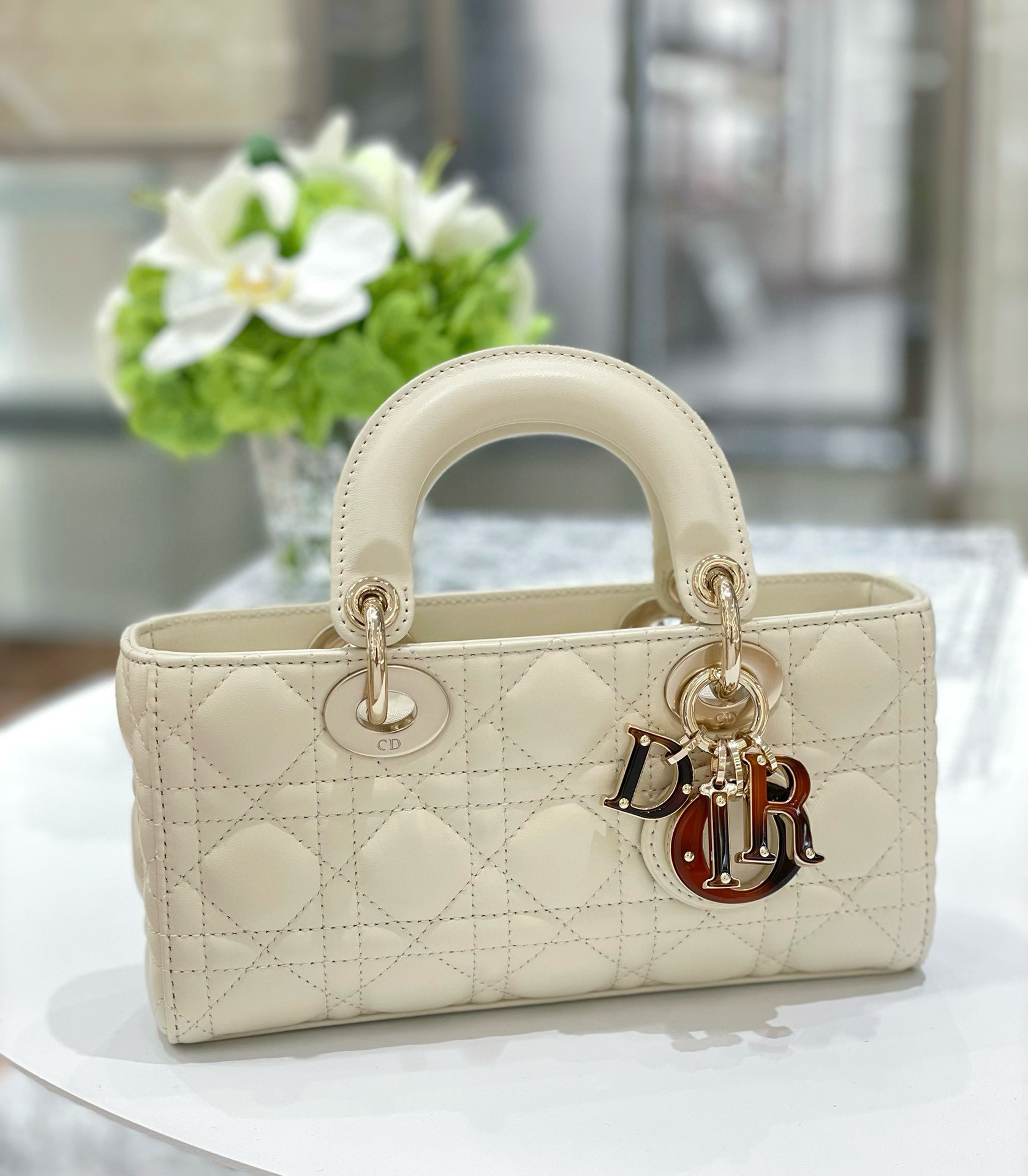디올 Dior Small Lady D-Joy Bag Beige 22cm