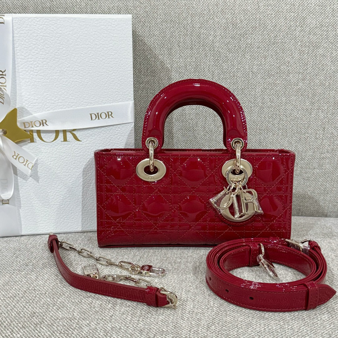 디올 Dior Small Lady D-Joy Bag Wine red 22cm