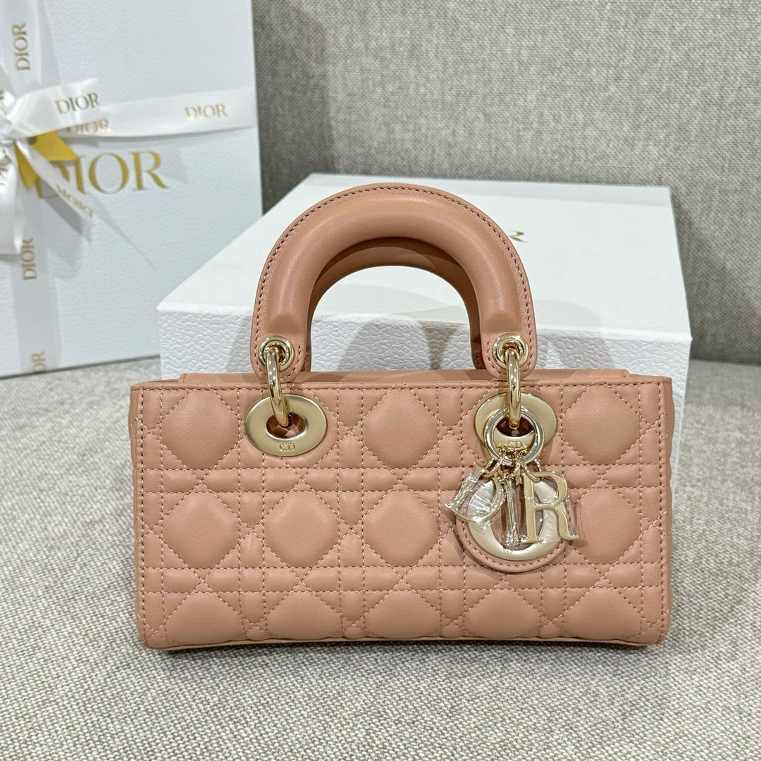 디올 Dior Small Lady D-Joy Bag Rose Tea-brown 22cm