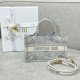 디올 Dior Mini Dior Book Tote With Strap Gray Reverse 21.5cm