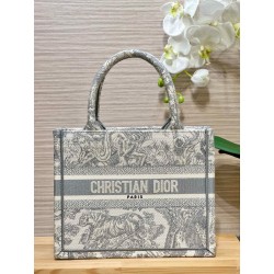 디올 Dior Small Dior Book Tote Gray Reverse 26.5cm