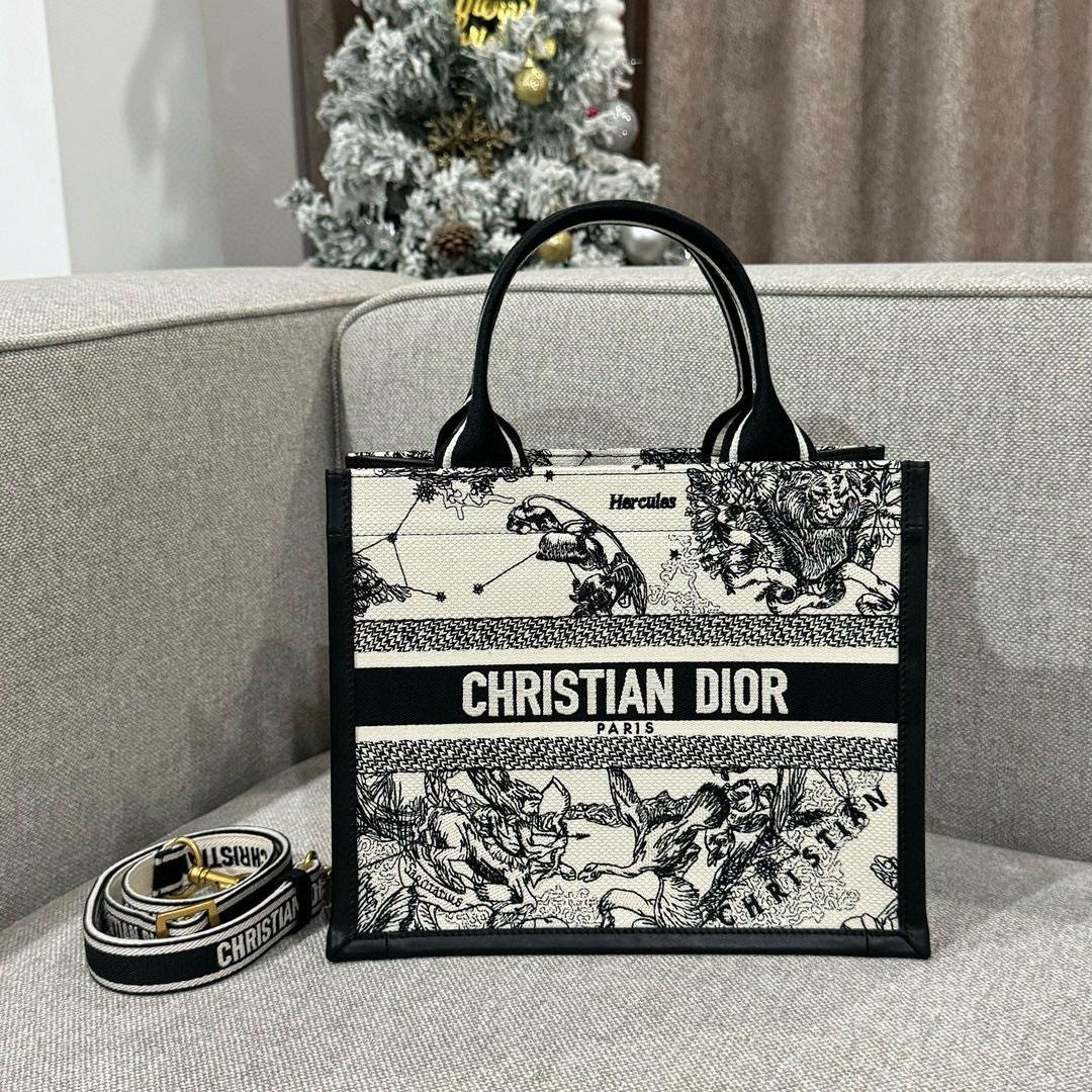 디올 Dior Small Dior Book Tote Blue 26.5cm
