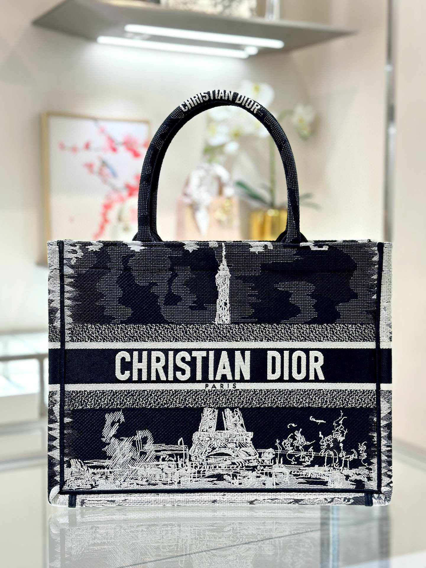 디올 Dior Medium Dior Book Tote Black 36.5cm