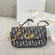 디올 Dior 30 Montaigne Avenue Bag Oblique Jacquard Blue 22cm