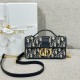 디올 Dior Miss Montaigne Mini Bag Oblique Jacquard Blue 20cm