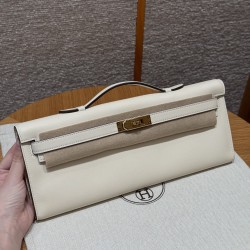 에르메스 Hermes Kelly cut 31cm Swift i2 Nata/gold