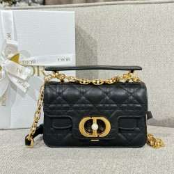 디올 Dior Mini Dior Jolie Top Handle Bag Black 19cm