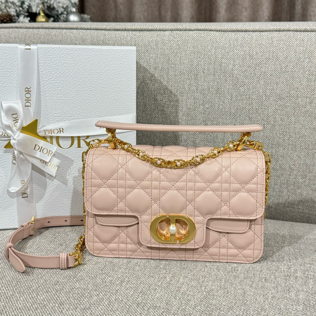 디올 Dior Small Dior Jolie Top Handle Bag Pink 22cm