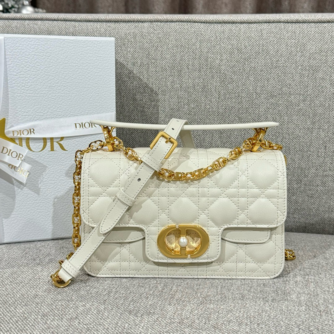 디올 Dior Small Dior Jolie Top Handle Bag Beige 22cm