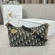 디올 Dior Diorstar Hobo Bag with Chain Oblique Jacquard Blue 22cm