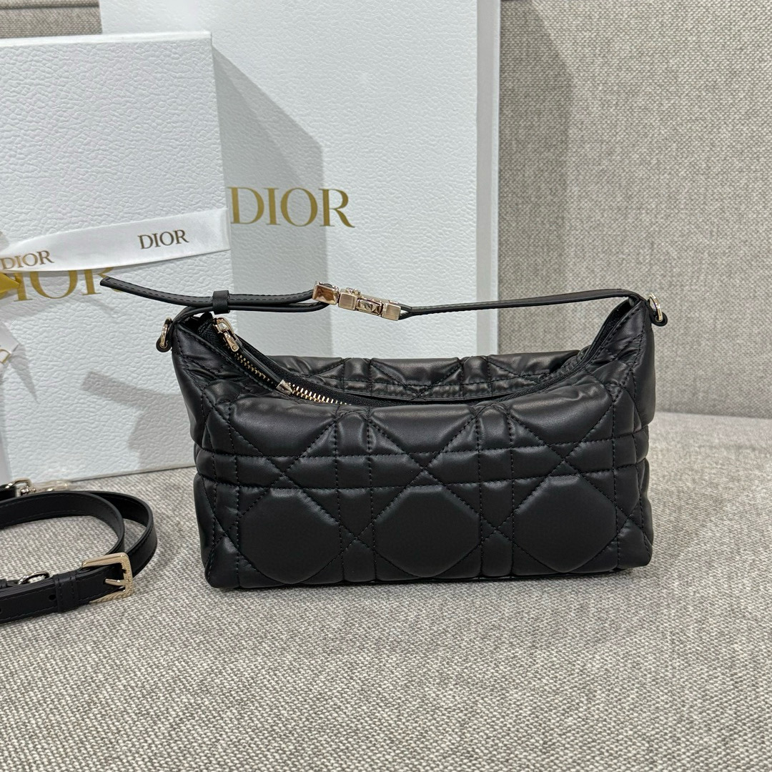 디올 Dior Medium DiorTravel Nomad Pouch Black 22cm