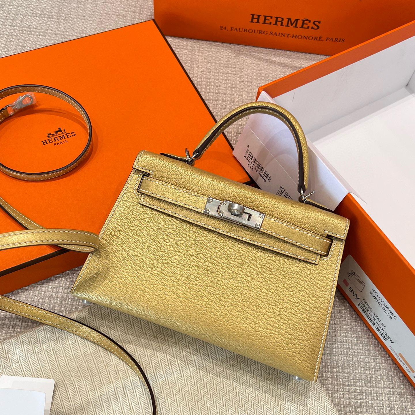에르메스 Hermes Mini Kelly chèvre 2i/silver