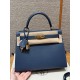 에르메스 Hermes Kelly 28cm Epsom R2 Blue agate/gold
