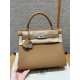 에르메스 Hermes Kelly 28cm Togo 4B Biscuit/silver