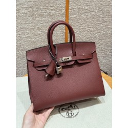 에르메스 Hermes Birkin 25cm Epsom 55 Rouge H/silver