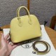 에르메스 Hermes Mini Bolide 18cm chèvre 1Z Jaune Poussin/silver