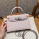 에르메스 Hermes Mini Kelly 19cm Epsom 09 Mauve pale/silver