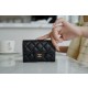 샤넬 Chanel Classic Flap Card Holder Black gold 11.5cm