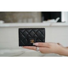샤넬 Chanel Classic Flap Card Holder Black gold 11.5cm