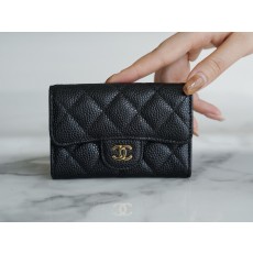 샤넬 Chanel Classic Flap Card Holder Black gold 11.5cm