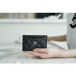 샤넬 Chanel Classic Card Holder Black silver 11.5cm