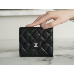 샤넬 Chanel Classic Small Flap Wallet Black silver 11.5cm