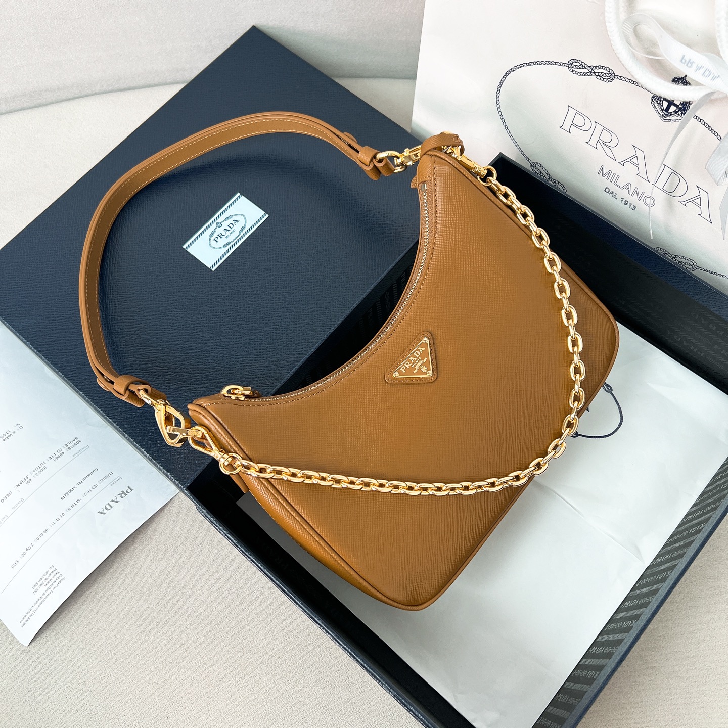 프라다 Prada 1BC204 리에디션 가죽 미니백 22cm