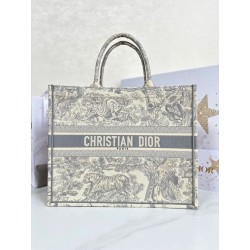 디올 Dior Large Dior Book Tote Grey Reverse 41.5cm