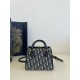 디올 Dior Boston Bag Blue Oblique 20cm