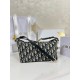 디올 Dior Medium DiorTravel Nomad Pouch Oblique Jacquard Blue 22cm