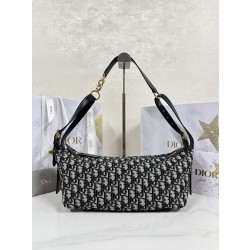디올 Dior Medium D-Journey Bag Oblique Jacquard Blue  33cm