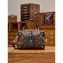 루이비통 Louis Vuitton M45571 Petite Malle Souple Monogram Canvas Black 20CM